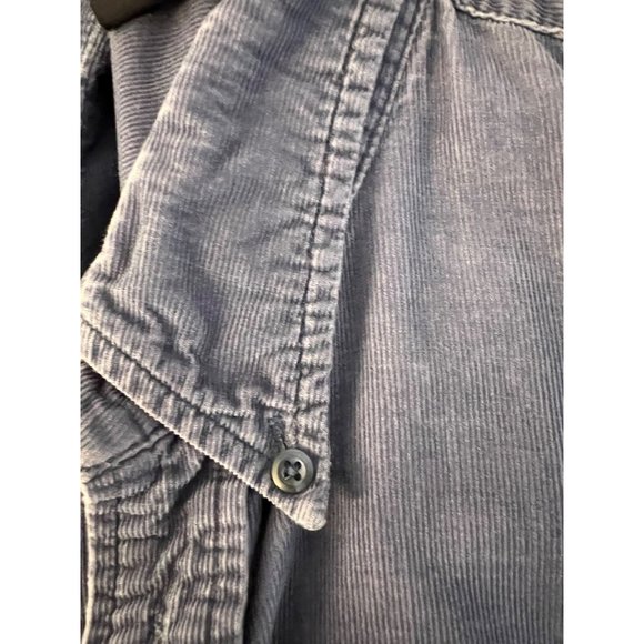Cambridge Classic Large Blue Men’s Button up Corduroy, Long Sleeve Collar Pocket - Picture 10 of 13